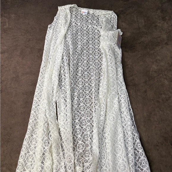 LulaRoe Lace Small Womens Joy Sleeveless Maxi Vest Kimono - Picture 1 of 5